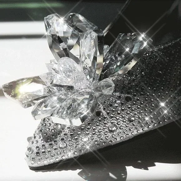 NWT Sparkling Bling Swarovski Crystal Rhinestone Cinderella Wedding Shoe… - Picture 4 of 7